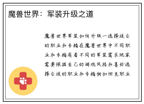 魔兽世界：军装升级之道